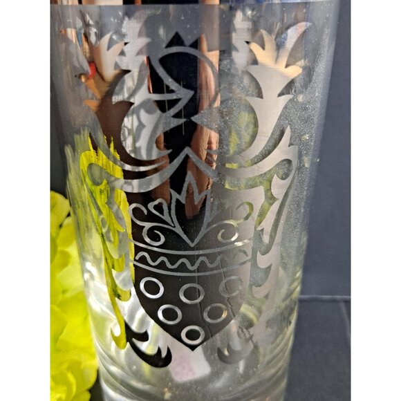 Kimiko Guardian Shield Crest Vintage Highball Glass Silver Design | Vintage 60's - Picture 5 of 5